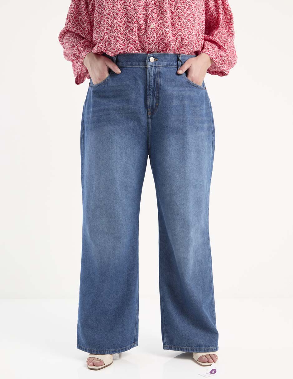 Jeans relaxed wide leg para mujer