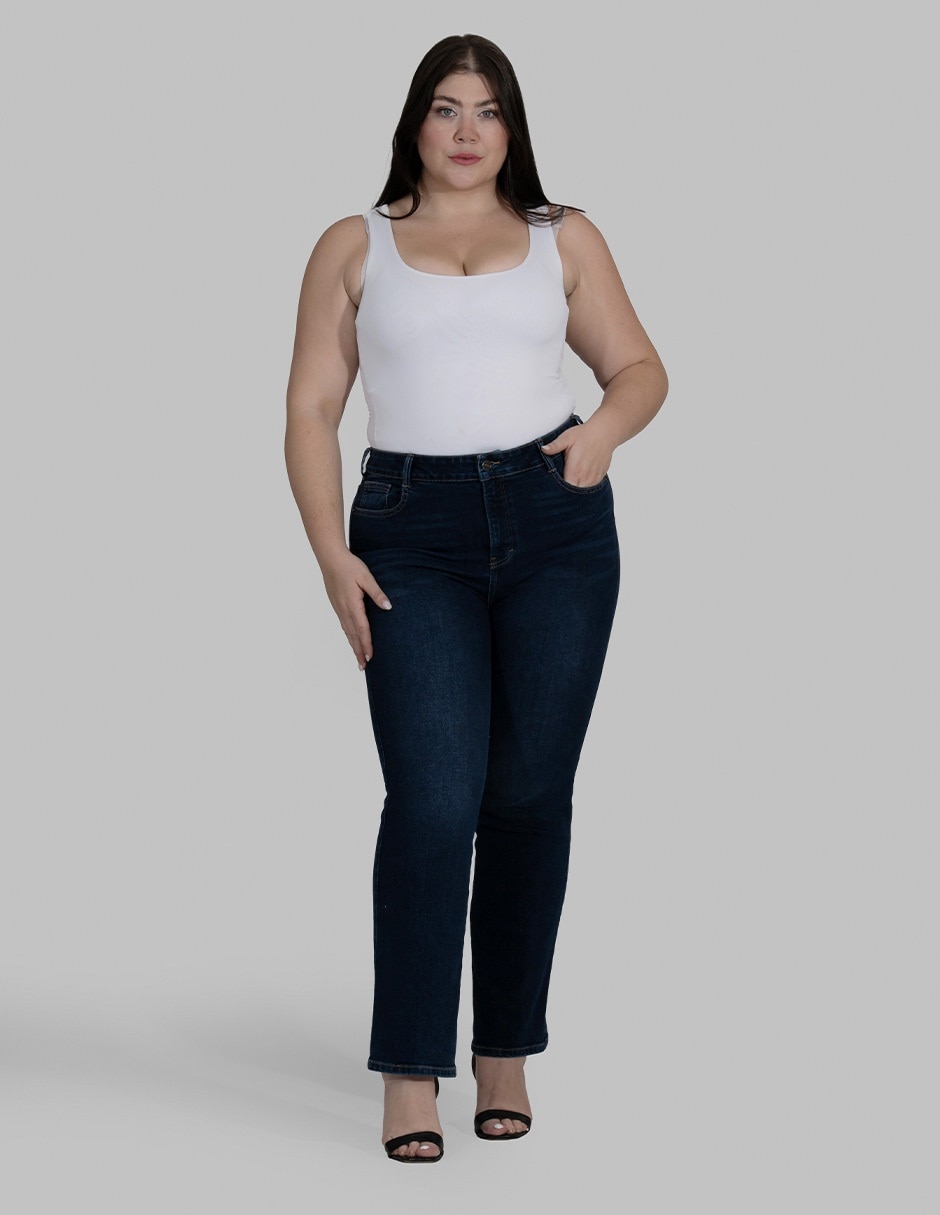 Jeans straight para mujer 4