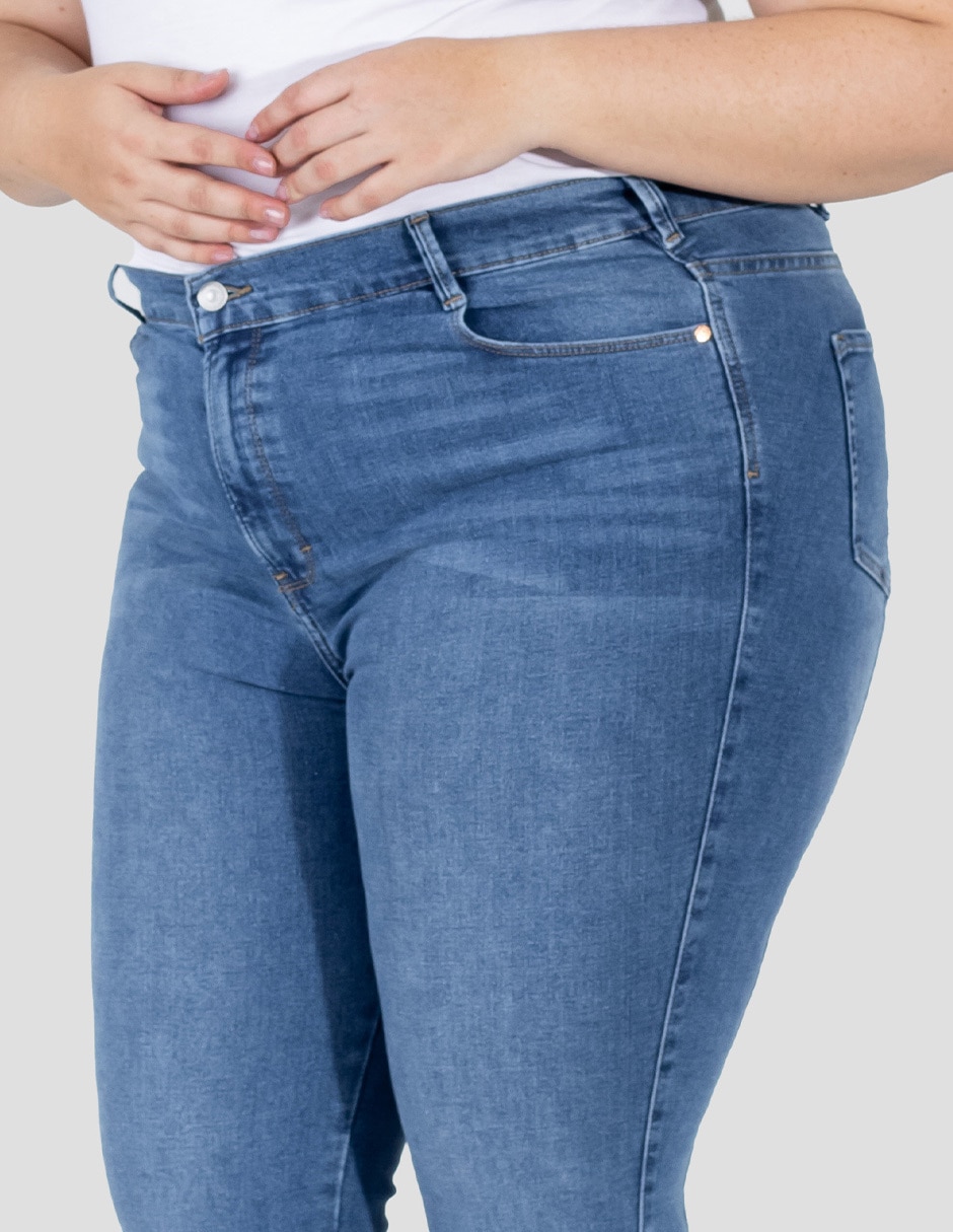 Jeans skinny cintura media para mujer