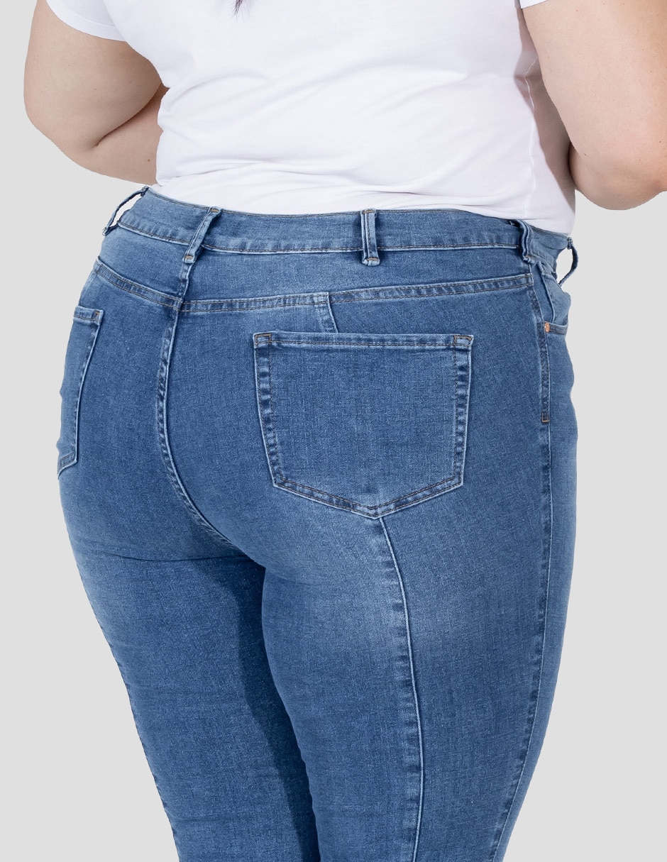 Jeans skinny cintura media para mujer