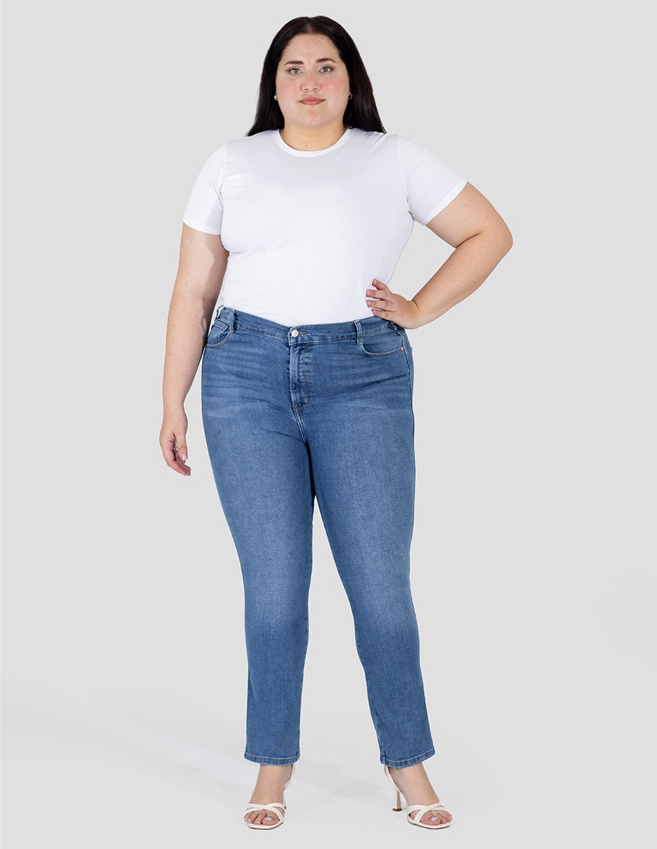Jeans skinny cintura media para mujer