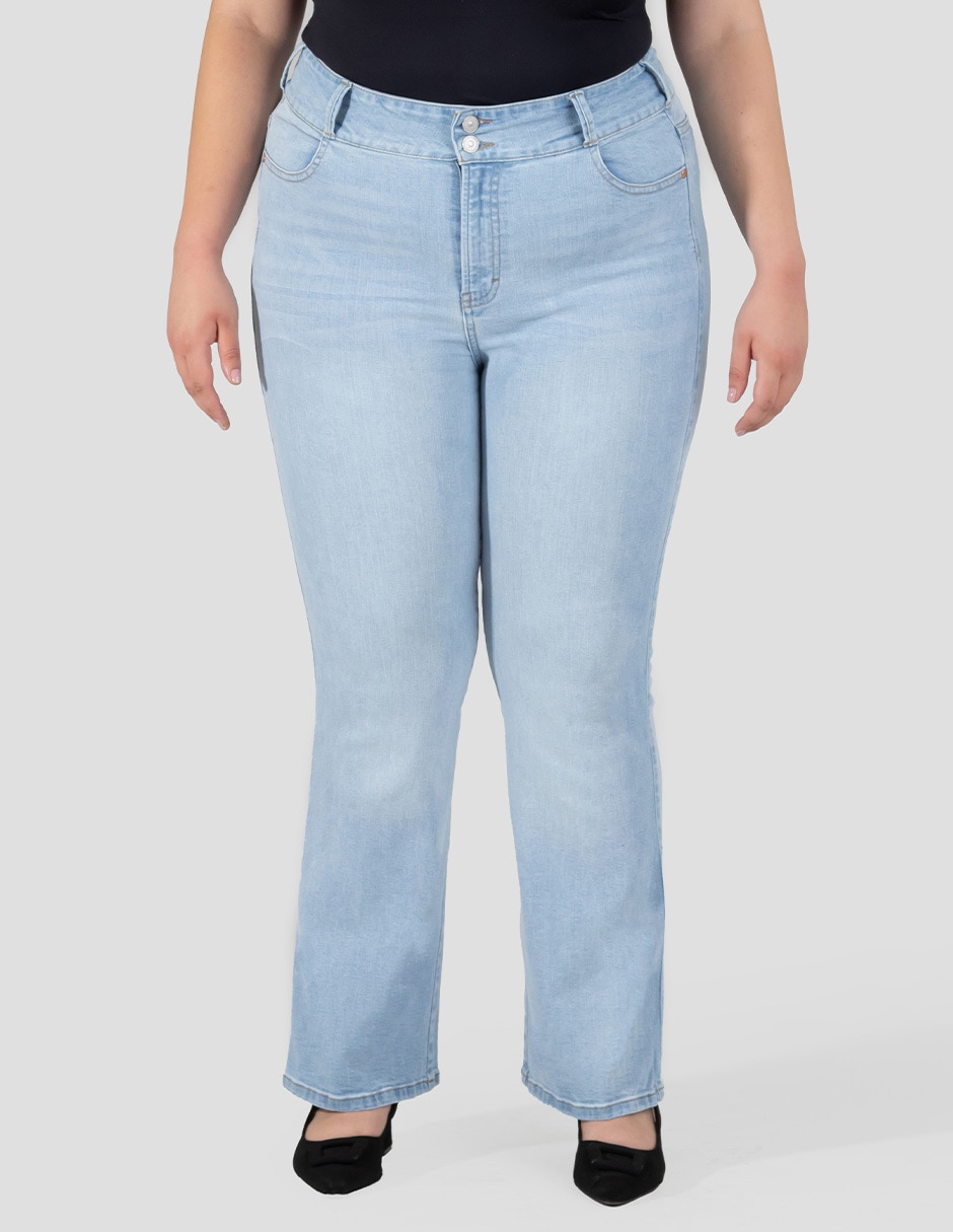 Jeans regular bota corte cintura alta para mujer Jeans regular bota corte cintura alta para mujer