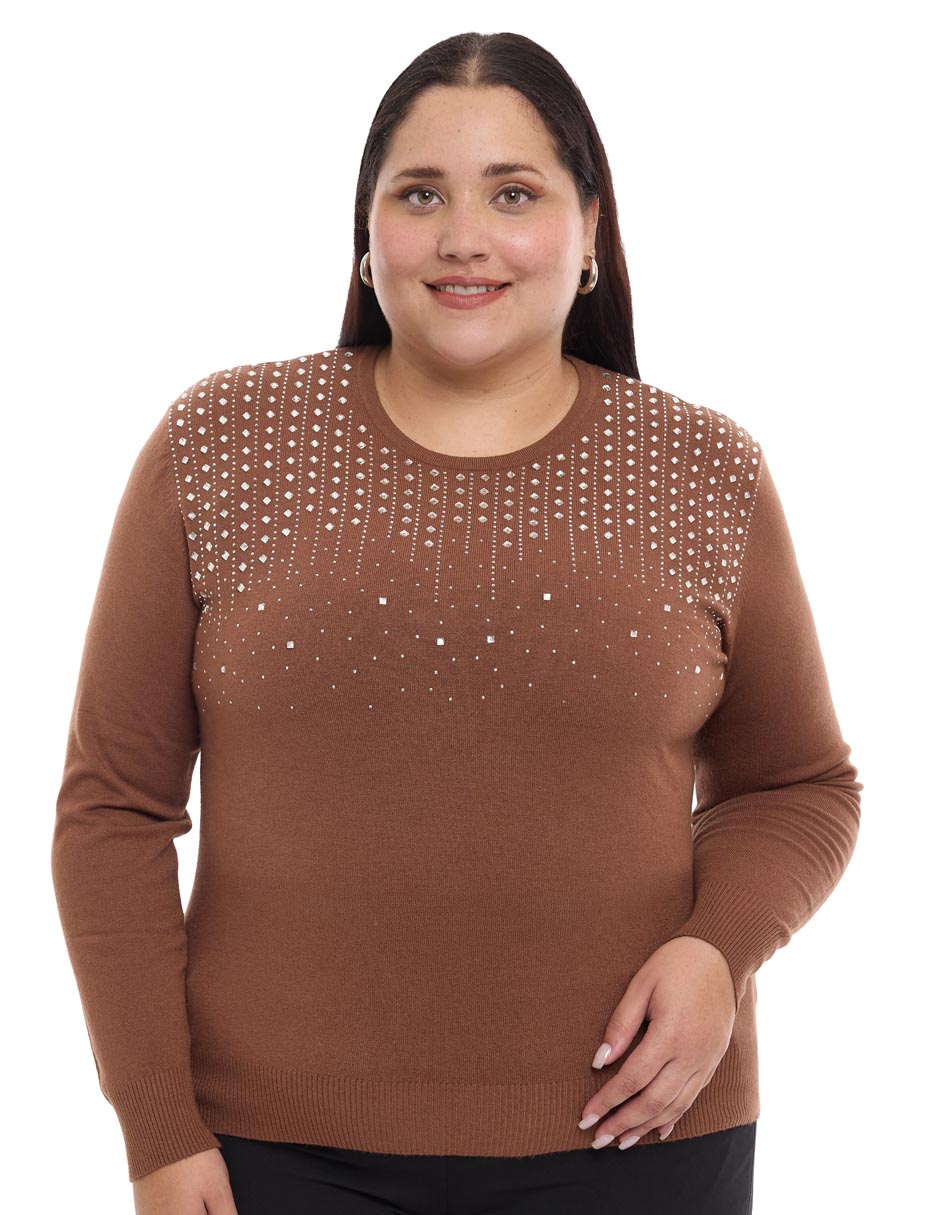 Suéter cuello redondo para mujer