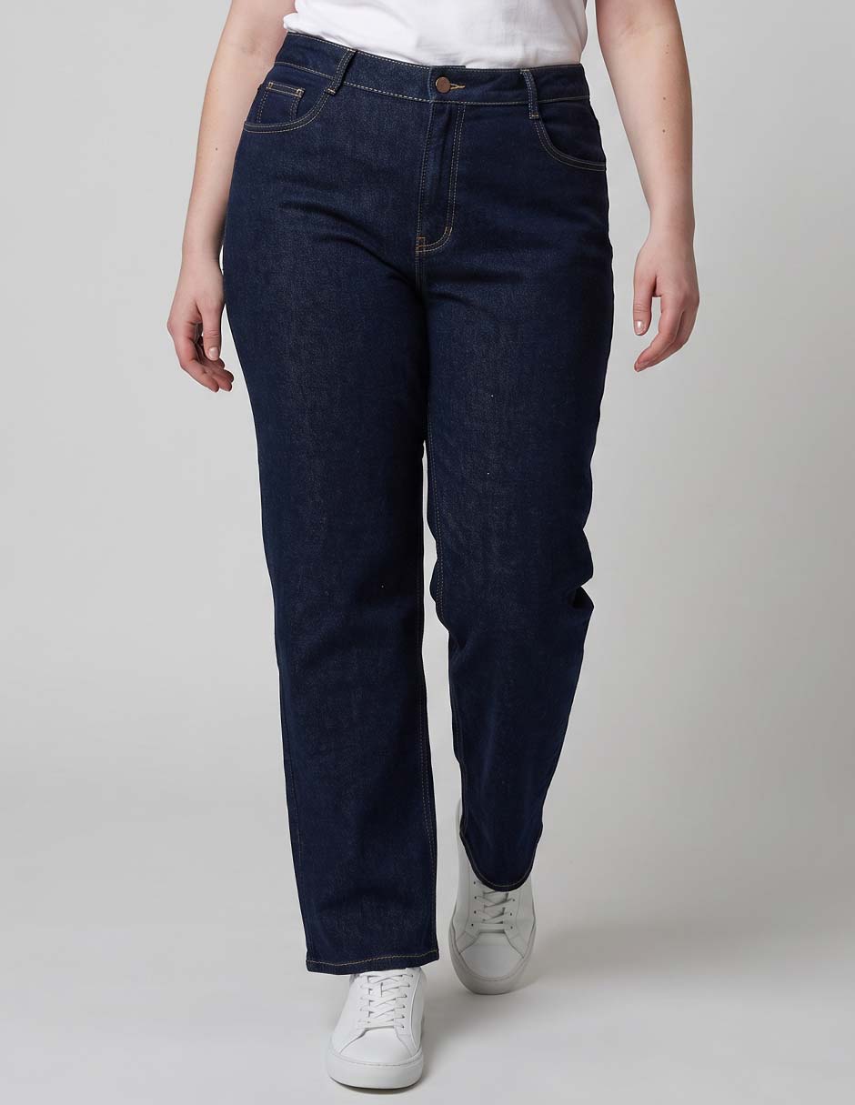 Jeans straight cintura alta para mujer