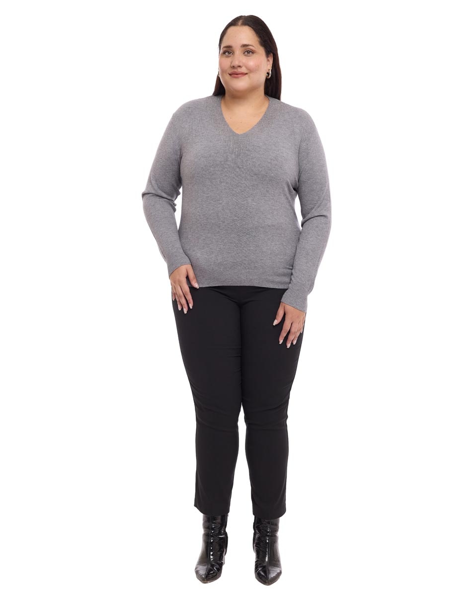 Suéter cuello v para mujer 3
