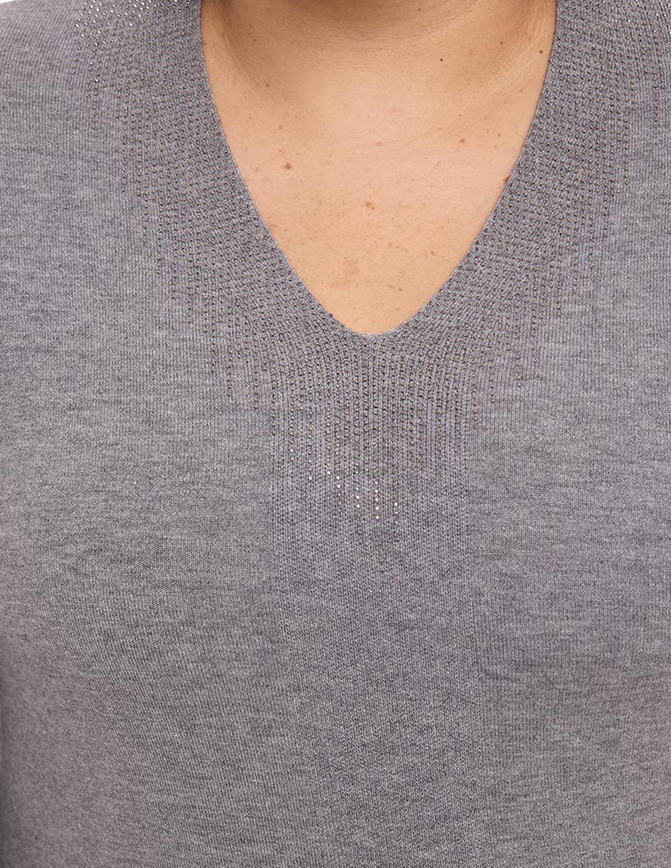Suéter cuello v para mujer 2