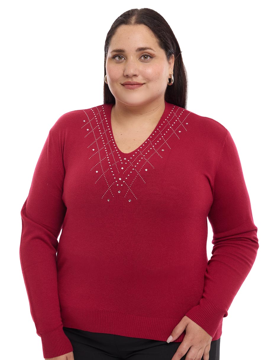 Suéter cuello v para mujer