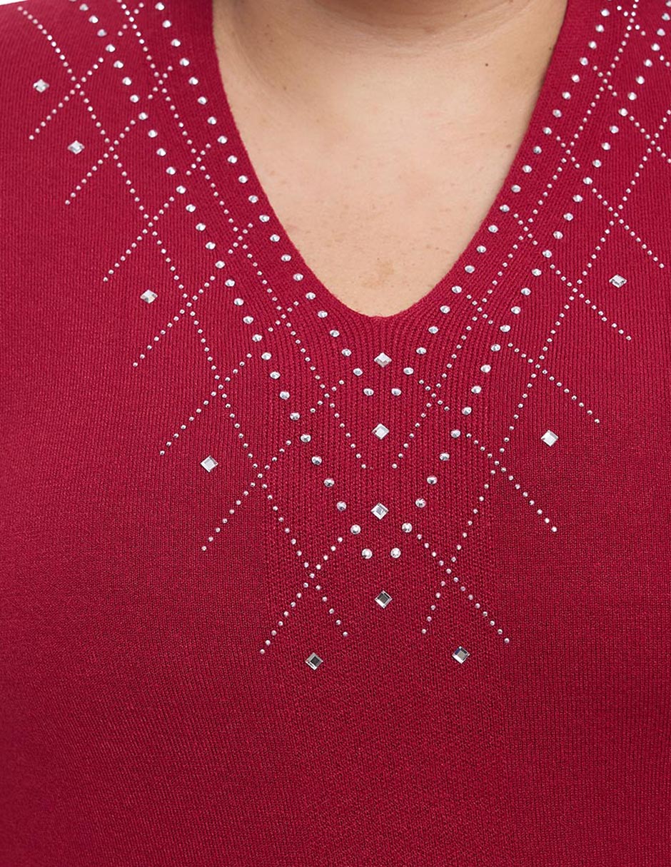 Suéter cuello v para mujer 2
