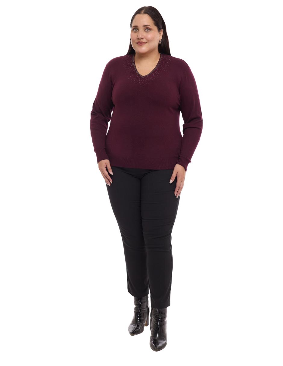 Suéter cuello v para mujer 3