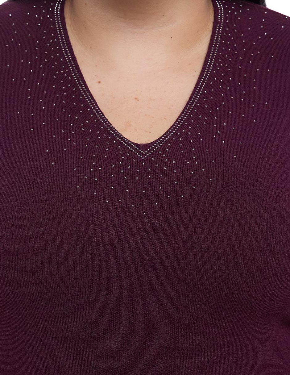 Suéter cuello v para mujer 4
