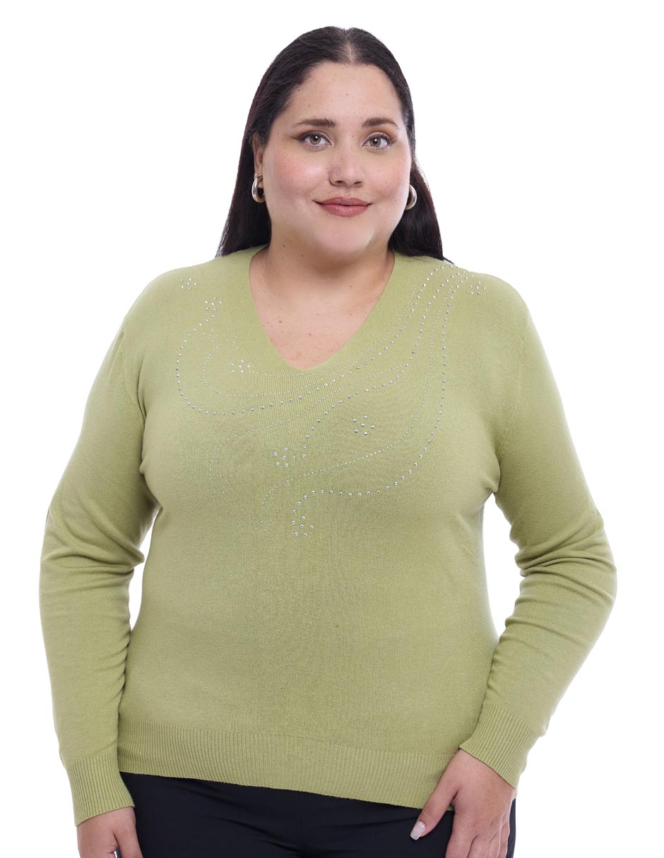 Suéter cuello v para mujer