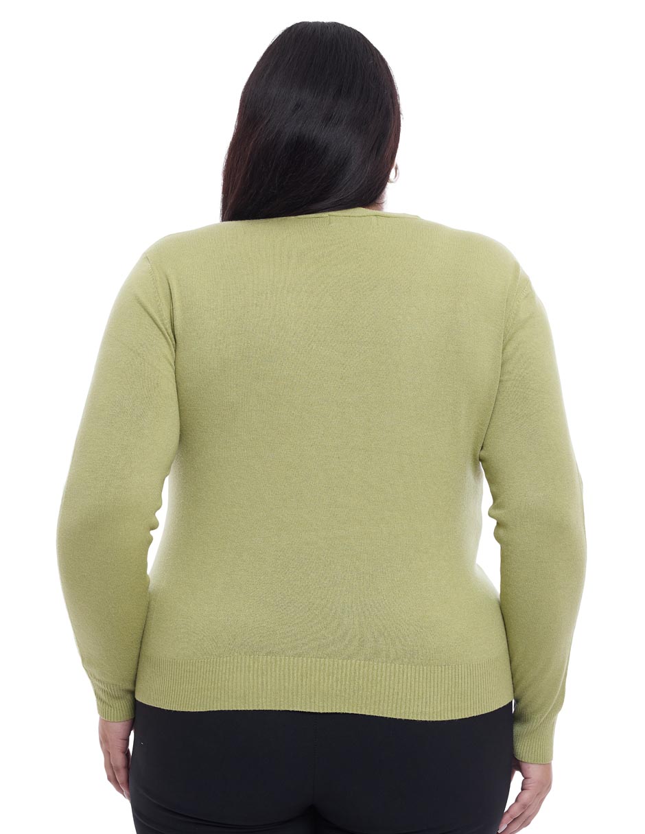 Suéter cuello v para mujer 2