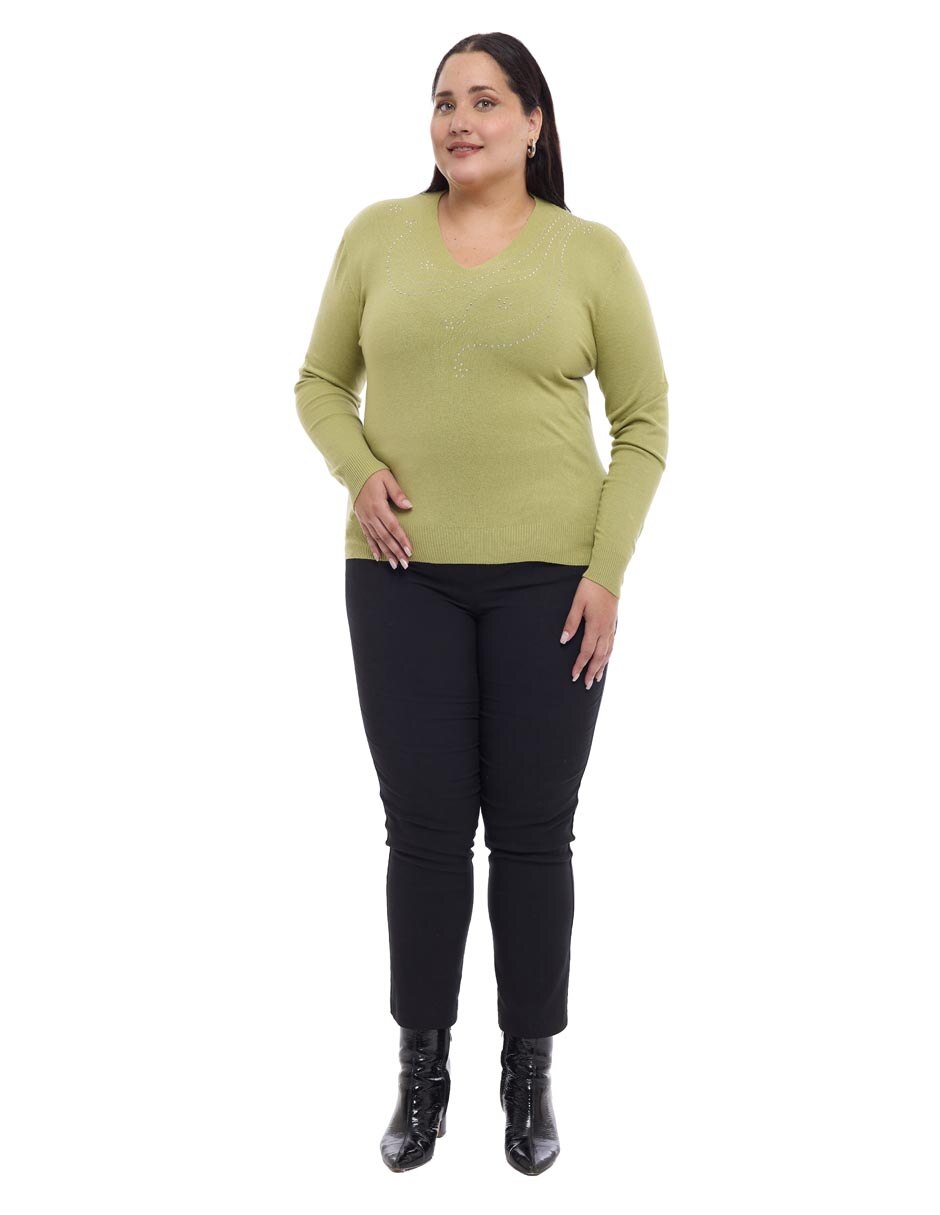 Suéter cuello v para mujer 3