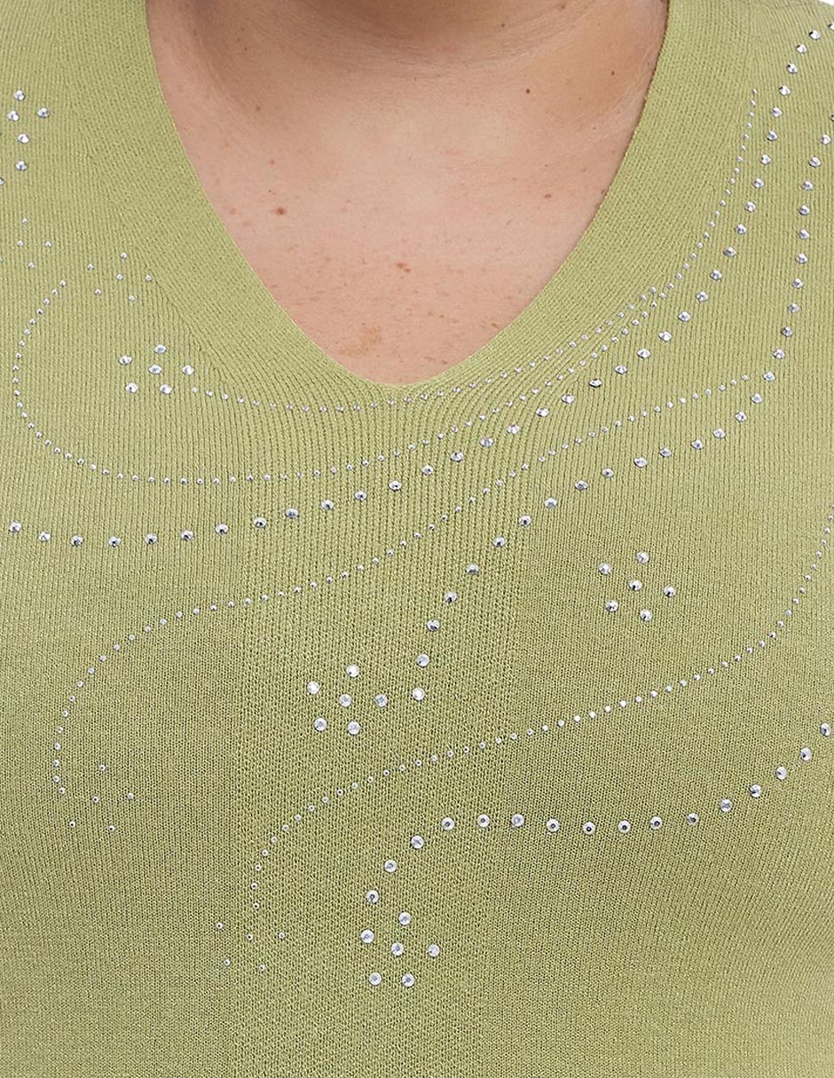 Suéter cuello v para mujer 4