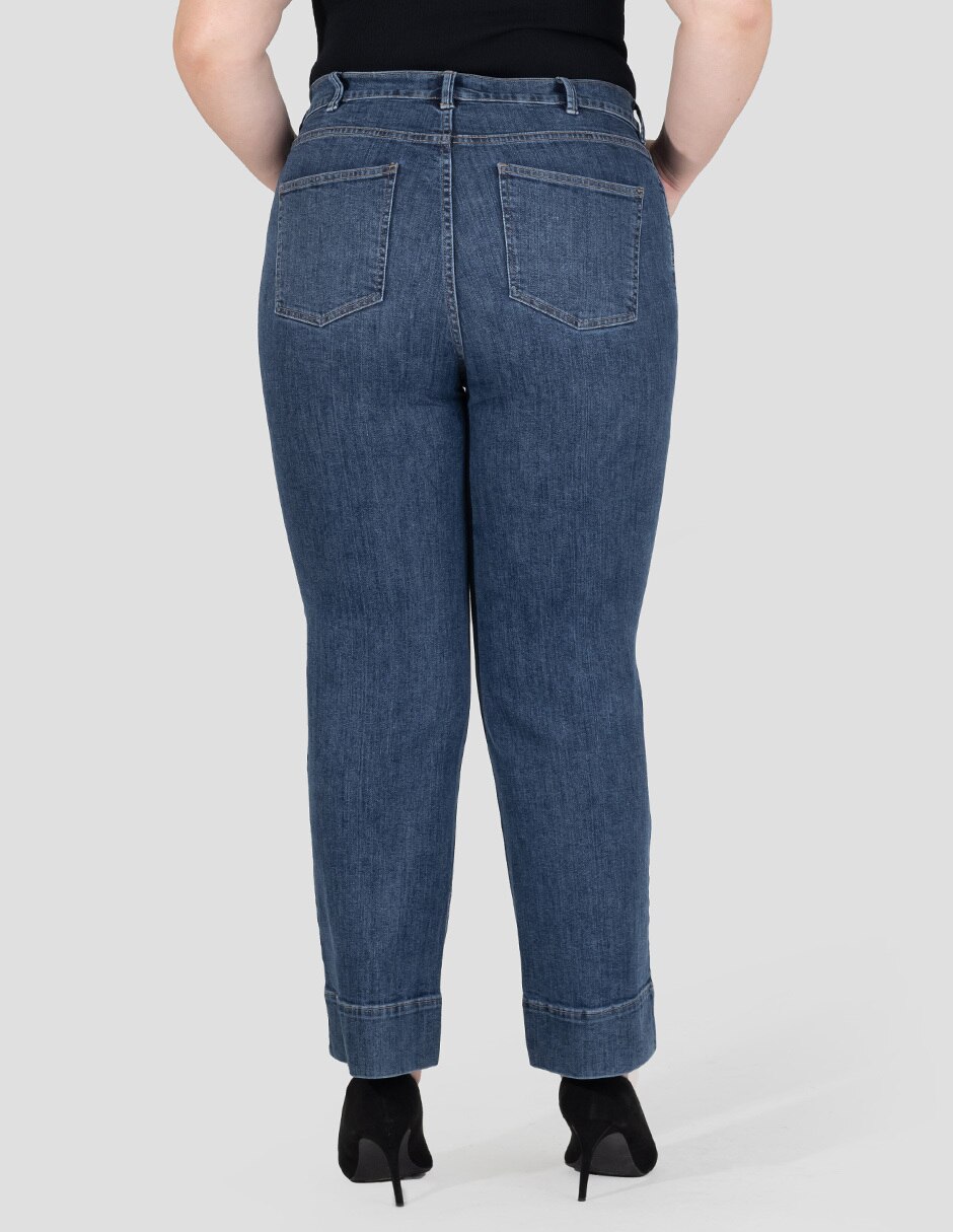 Jeans straight cintura alta para mujer 5