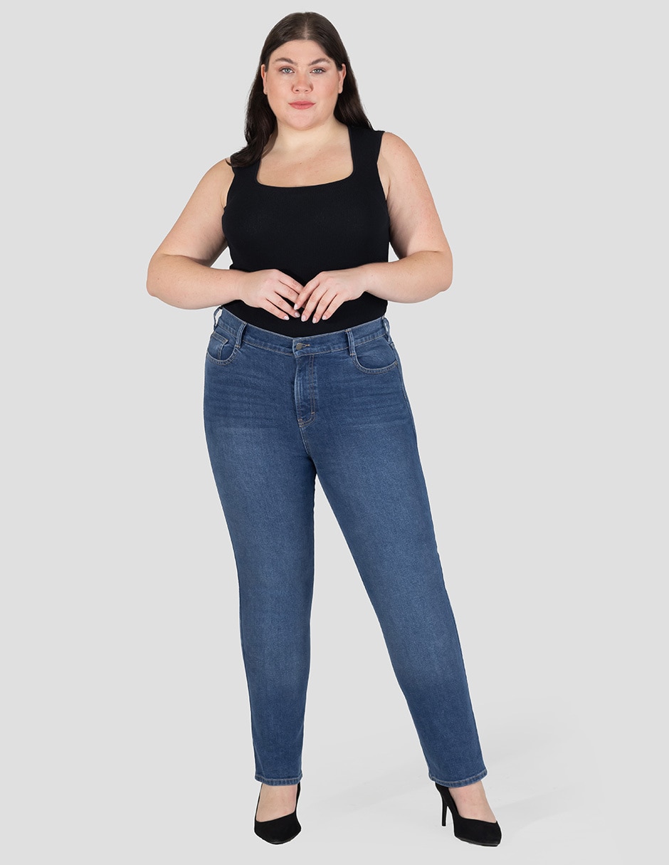 Jeans slim cintura alta para mujer 4