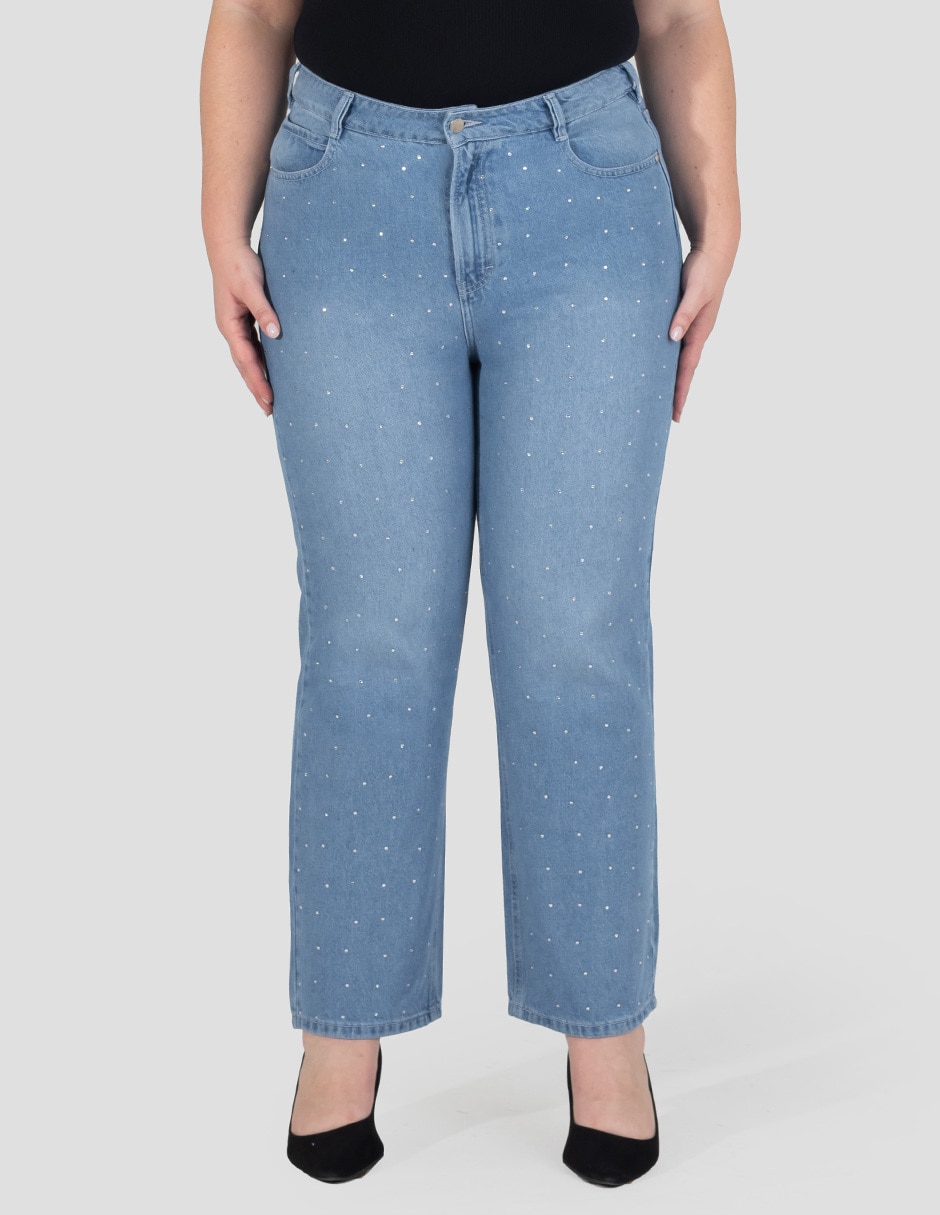 Jeans straight cintura alta para mujer