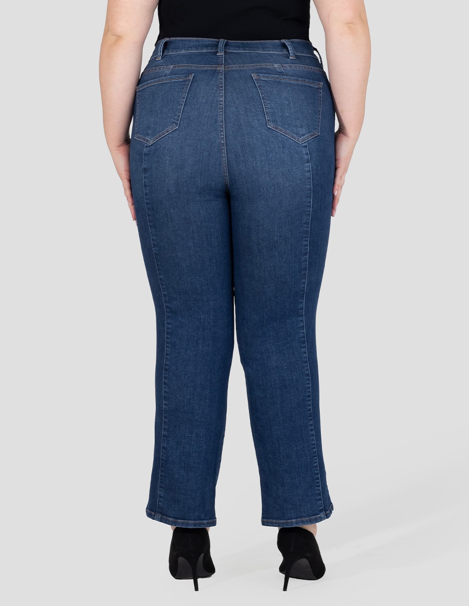 Jeans straight cintura alta para mujer 2