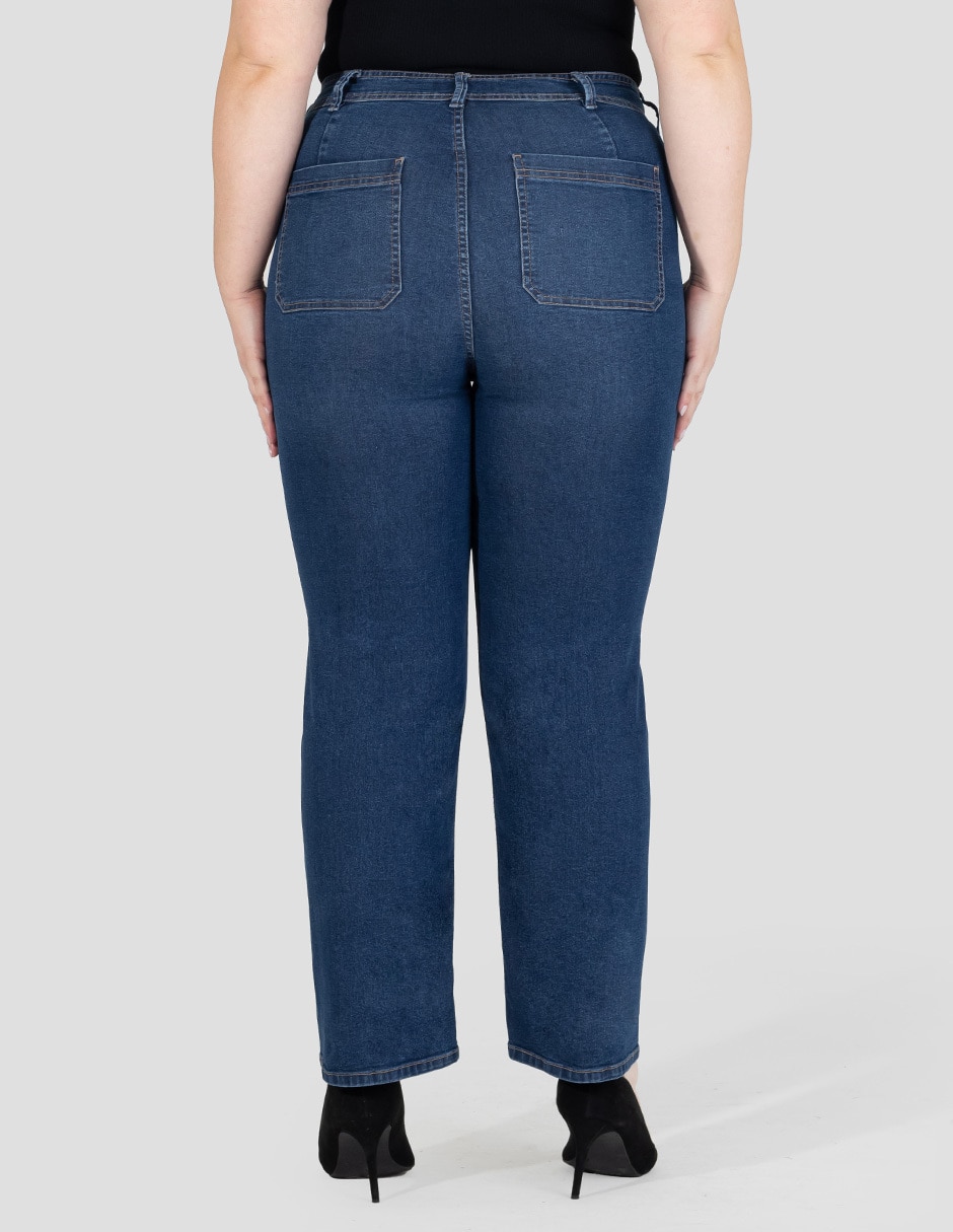 Jeans wide leg cintura alta para mujer 2